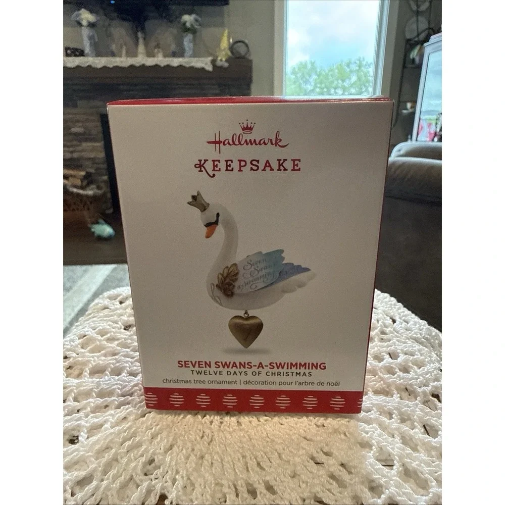 2017 Hallmark Keepsake 12 Days of Christmas Ornament #7 Seven Swans-a-Swimming